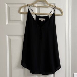 LOFT Black Button-Front Camisole